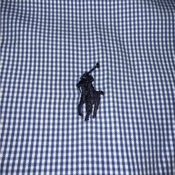 Polo Ralph Lauren Men's Blue and White Gingham Dress Shirt - Picture 4 of 5